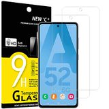 NEW'C 2 Stuks, Screen Protector voor Samsung Galaxy A52, A52 5G, A52S 5G, Gehard Glass Schermbeschermer Film 0.33 mm ultra transparant, ultra resistent