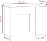 vidaXL Bureau 100x55x75 cm bewerkt hout betongrijs