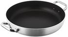 Pentole Agnelli Platinium steelpan van aluminium met 2 handgrepen van roestvrij staal, zilver, 32 cm