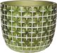 Ideas4seasons Bloempot/plantenpot ruit motief Hanoi - metallic groen - D18 x H15 cm - voor binnen