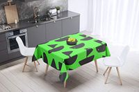 Bonamaison Tafelkleed, Anti-Mold, Sneldrogend, Waterdicht, 100% Polyester Tafellaken, Neon groene rook, 140 x 140 Cm