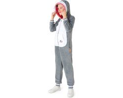 OppoSuits Haaien Onesie Kids - Unisex - Shark Fleece Jumpsuit - Carnavalskleding - Dieren Verkleedpak Voor Kinderen - Grijs - Maat: L - EU134/140 - 10-12 Jaar