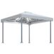 Pergola avec guirlande lumineuse LED 300x300 cm aluminium couleur crème
