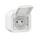 LEGRAND - Prise Etanche IP55 avec Terre Plexo - Prise 2P+T 16A Complète avec Volet - Pour Pose en Apparent - Fabriqué En France - Blanc