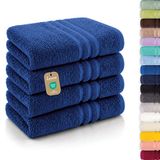 Lavea® Set van 4 Handdoeken 50x100 cm – 100% Katoen – Koningsblauw