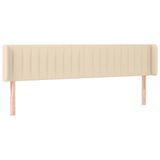 VidaXL Hoofdbord met randen 163x16x78/88 cm stof crèmekleurig