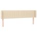 VidaXL Hoofdbord met randen 163x16x78/88 cm stof crèmekleurig