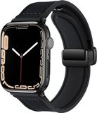 Strap-it PU lederen bandje met magnetische D-buckle sluiting - Zwart