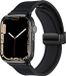 Strap-it PU lederen bandje met magnetische D-buckle sluiting - Zwart