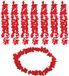 Merkloos Hawaii bloemen krans/slinger - 8x stuks - rood