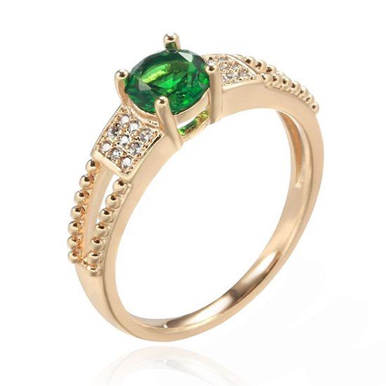 Cilla Jewels Damesring met Groene Zirkonia-18mm