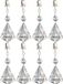 Patifix Tafelkleedgewichtjes kristallen - 8x - diamant vorm - glas - tafelkleed hangers
