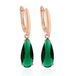 Deja Jewels Oorbellen met Hangers - Dames, Rosegoudkleurige Afwerking, Groene Waterdrop Glassteen