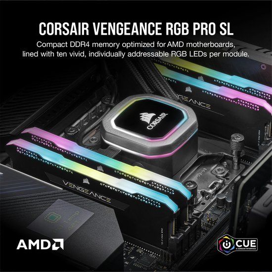 Corsair Vengeance RGB Pro 32GB (2x16GB) DDR4 3600MHz Memory - CMH32GX4M2Z3600C18