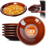 KADAX Diepe borden, 6 stuks, keramiek, bruin, rond, 23 cm