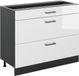 Vicco Keukenonderkast R-Line, Wit Hoogglans/Antraciet, 100 cm zonder werkblad