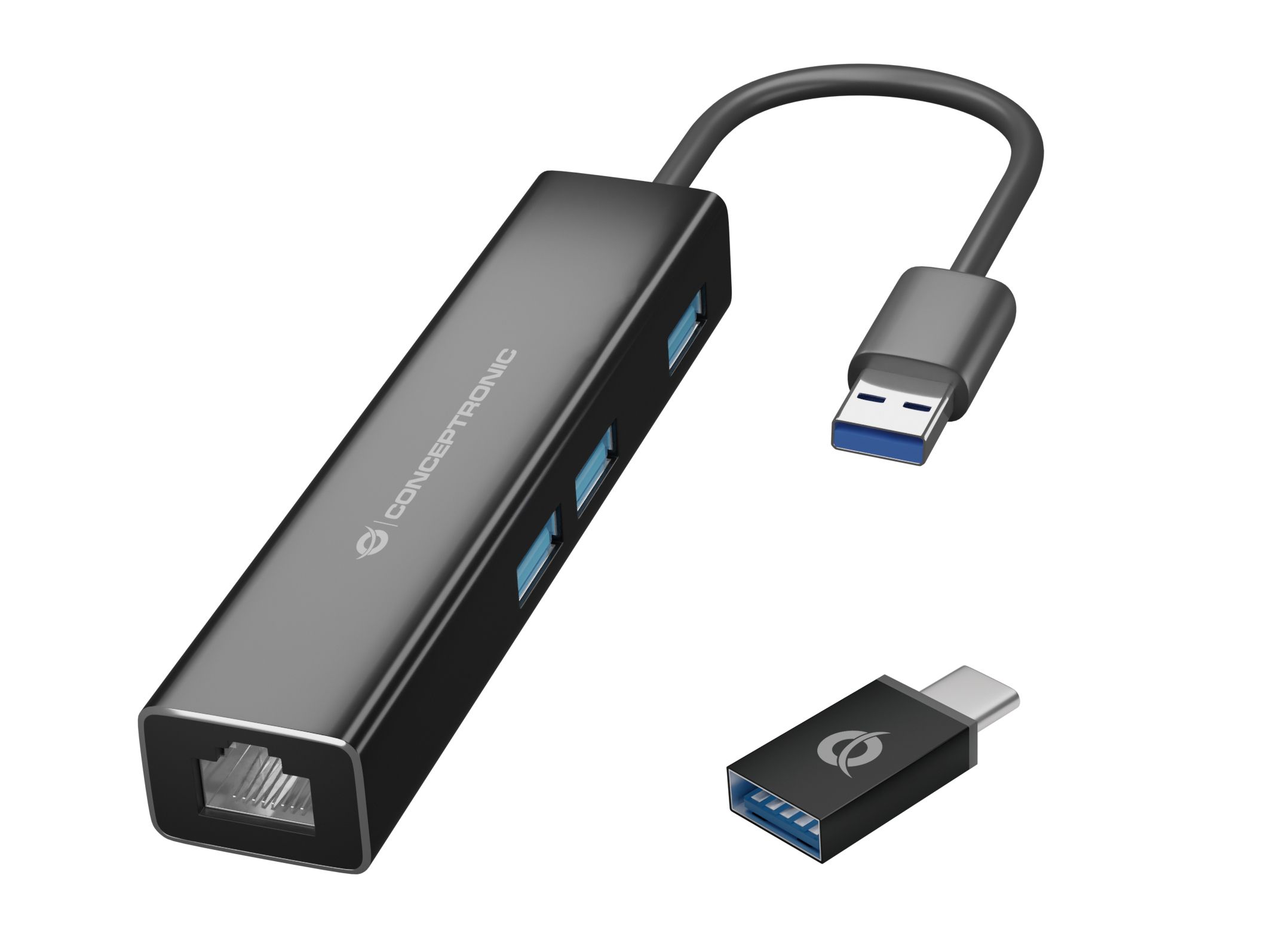 Conceptronic DONN07BA USB 3.2 Gen 1 (3.1 Gen 1) Type-A Laptop Dock - Black