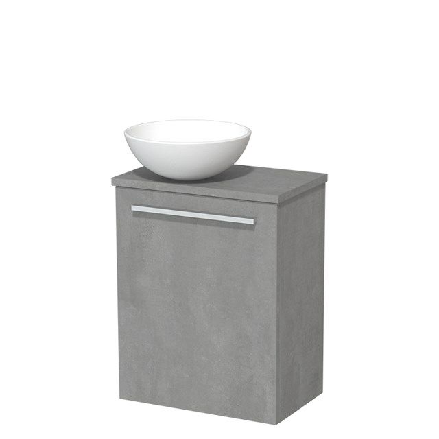 Maxaro Toiletmeubel met Waskom Keramiek Modulo Lichtgrijs Beton 41 cm