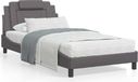 Maison Exclusive - Cadre de lit Viana avec matelas, gris, 100x200 cm, cuir artificiel