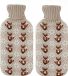 Koopman International Bouillotte - 2x - 2L - beige - avec housse - bouillotte - imprimé hivernal - renard