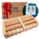 Rouleau de massage des pieds fasciite plantaire - Rouleau en bois avec picots d'acupression - 28,2 x 16,5 cm - Naturel - Pour les deux pieds