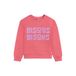 Daily7 rechtvallende sweater met tekst - roze