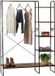 Merkloos Relaxdays Kledingrek met planken - 160 x 120 x 45 cm - zwart-bruin