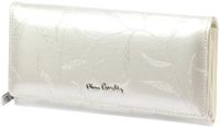 Pierre Cardin Sac à main élégant pour femme Cuir naturel Motif feuille unique Finition vernie Argent