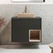Hudson Reed Hoxton Meuble de lavabo suspendu 80cm noir gris Incl. éclairage LED et lavabo à poser rectangulaire beige (Sand)
