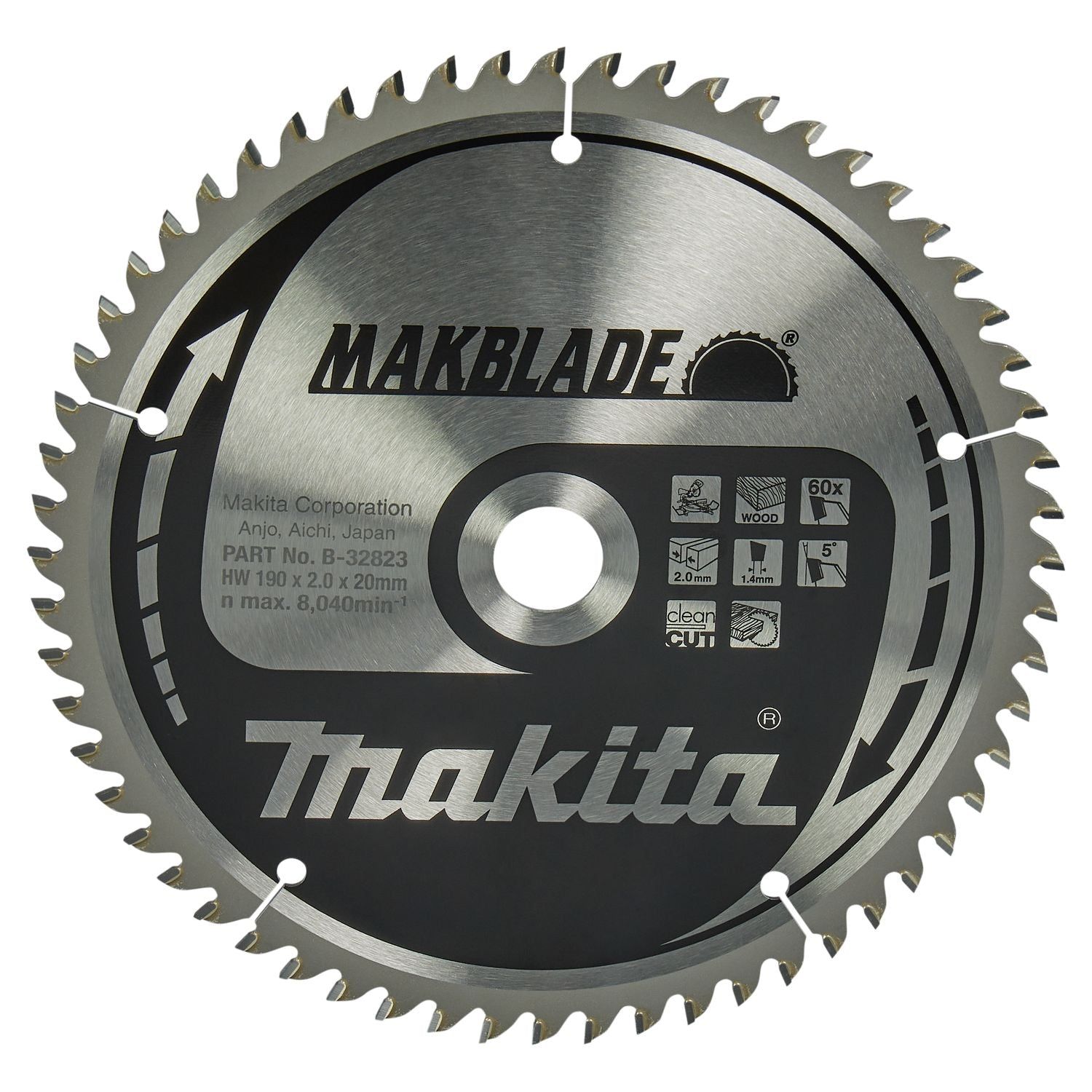 Afkortzaagblad voor Hout - Makblade - Ø 190mm - 60T