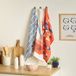 JJA Serviettes de cuisine en coton imprimé 45x70cm Bleu indigo