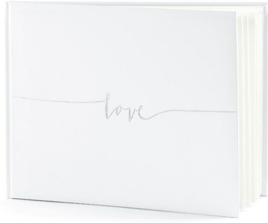 Partydeco Gastenboek Love Zilver
