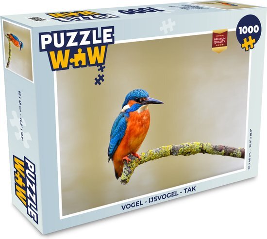 MuchoWow Puzzel Vogel - IJsvogel - Tak - Legpuzzel - Puzzel 1000 stukjes volwassenen