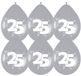 Haza 25 jaar getrouwd Jubileum thema ballonnen - 24x stuks - zilver