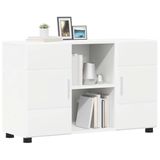 vidaXL Dressoir FLORIN 88,5 x 30,5 x 55,5 cm Wit Bewerkt hout