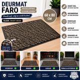 Wicotex Deurmat Schoonloopmat Faro 60x80cm Zwart - Beige