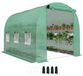 Abri de jardin pour usage domestique - 2,7 x 2 x 2 mètres - Acier galvanisé et PE - Étagères - Barre pliable - Porte avec fermeture éclair - 6 fenêtres en filet - Vert