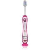 CHICCO Milk Toothbrush Fuchsia Hippo Theme