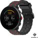 Strap-it Bracelet de montre connectée en silicone - Convient pour Polar Ignite - Noir/Rouge