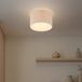 Lindby Plafondlamp Libbie, 1 Licht, Linnen, Metaal, Crèmekleurig