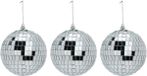 Inge-glas Inge Christmas Decor Disco kerstbal - 3x - zilver - D11 cm - glas/foam - discobal/discobol - kerstversiering