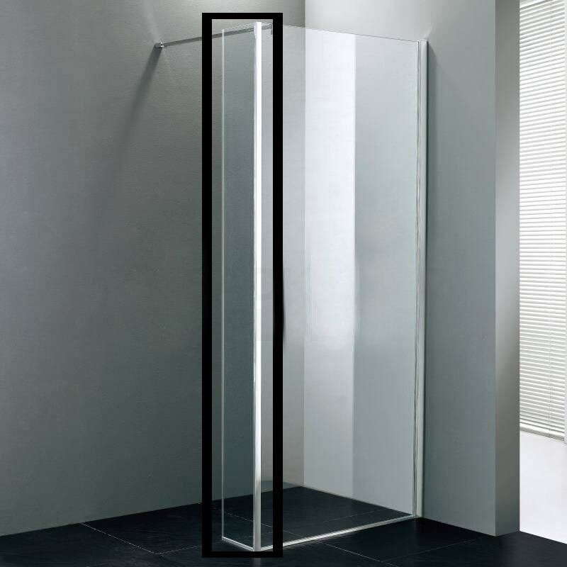 Badkamerplanet Klik Zijwand 40x200 cm tbv Walk In Douchewand - Chroom - Glas