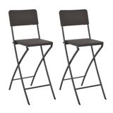 VidaXL Barstoelen Inklapbaar Rattan Look HDPE en Staal Bruin
