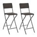 VidaXL Barstoelen Inklapbaar Rattan Look HDPE en Staal Bruin