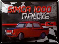 Simca 1000 Rallye Metalen Bord 30 x 40cm