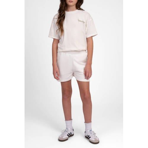 NIK&NIK sweat regular fit sweatshort met tekstprint - wit