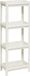 5Five Opbergrek Badkamer - Kunststof - Wit - 37 x 22 x 100 cm - Organiser met 4 planken