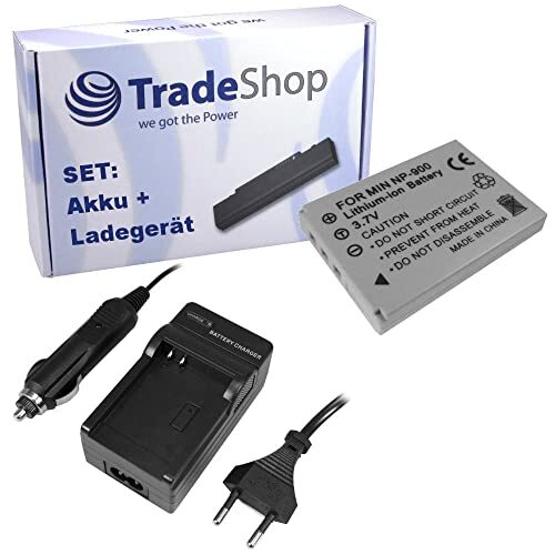 Trade Shop 2-in-1 set: Li-Ion accu 1200 mAh + acculader met auto-adapter compatibel met Medion MD8700 MD-85700 MD-85801 MD-85820 MD-85867 MD-85867