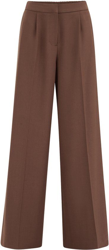 WE Fashion Dames Wide leg broek met bandplooi