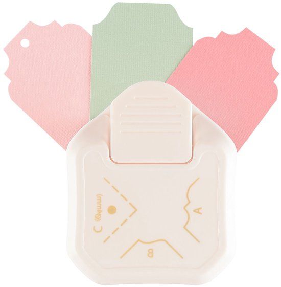 Vaessen Creative Pons - 3 in 1 Hoekpons - 1,5 cm - 2,3 cm - Ø4 mm - Ivoor